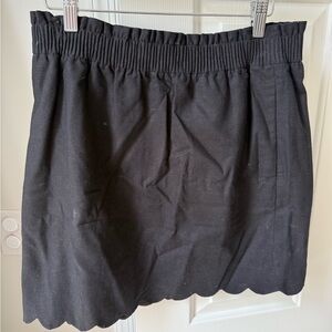 J. Crew Black Mini Skirt with Scalloped Hem